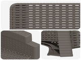Reclining Garden Chair Rattan Look Light Grey PP 8011995