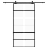 Sliding Door with Hardware Set Black 102x205 cm ESG Glass 3375852
