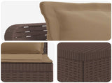 5-Seater Garden Sofa with Cushions Rattan Look PP Brown 3444056