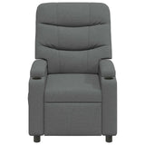 Recliner Massage Chair Dark Grey 75 x 93 x 102 cm Fabric 42051287