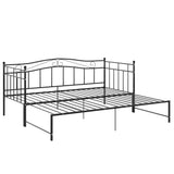 Pull-out Sofa Bed Frame without Mattress Black Metal 90x200 cm 324782