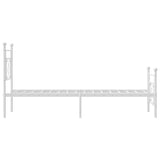 Metal Bed Frame without Mattress with Footboard White 100x190cm 374400