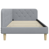 Corner Bed Frame with Headboard Light Grey 100 x 200 cm Fabric 42016577