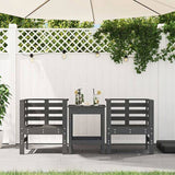 Garden Chairs 2 pcs Grey 61.5x53x71 cm Solid Wood Pine 825130