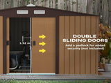 9 x 6ft Metal Garden Shed, Outdoor Storage Tool House with Ventilation Slots, Foundation Kit and T3398P325277
