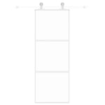Sliding Door White 76x205 cm Tempered Glass and Aluminium 155204