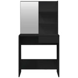 Dressing Table with Mirror Black 74,5x40x141 cm 802805