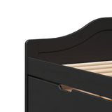 Day Bed with 3 Drawers without Mattress IRUN Black 90x200 cm 3314684