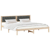 Bed Frame with Headboard Dark Grey 200 x 200 cm Solid Pine Wood 3394234