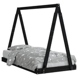 Kids Bed Frame Black 80x160 cm Solid Wood Pine 834530