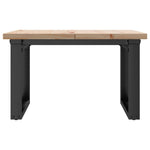 ZNTS Coffee Table O-Frame 70x70x40.5 cm Solid Wood Pine and Steel 3282727