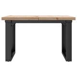 ZNTS Coffee Table O-Frame 70x70x40.5 cm Solid Wood Pine and Steel 3282727