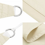 Sunshade Sail Oxford Fabric Triangular 5x6x6 m Cream 135236