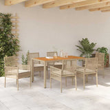 Garden Dining Set 7 pcs Beige Poly rattan 3334920