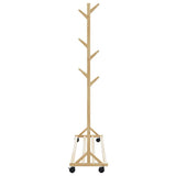 Clothes Rack with Hooks and Wheels 100x35x157 cm Bamboo 4008915