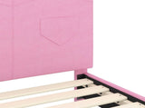 Children's Bed Frame with Headboard Pink 80 x 160 cm Fabric 42010987