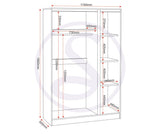 ZNTS Malvern 3 Door Wardrobe 100-101-172