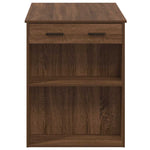 ZNTS Desk with Drawer and Shelf Brown Oak 102x62x77.5 cm Engineered Wood 858692