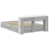 Bed Frame with Storage Grey Sonoma 160 x 200 cm Engineered Wood 3433595