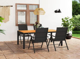 5 Piece Garden Dining Set Black and Brown 3060054