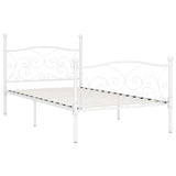 Bed Frame without Mattress with Slatted Base White Metal 90x200 cm 284447