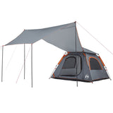 ZNTS Camping Tent Dome 4-Person Grey and Orange Quick Release 4004145