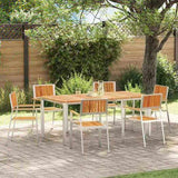 Garden Chair 6 pcs Solid Acacia Wood and Stainless Steel 3334851