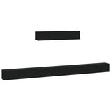 4 Piece TV Cabinet Set Black Engineered Wood 3114607