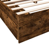 Bed Frame with Drawers without Mattress Smoked Oak 200x200 cm 3280633