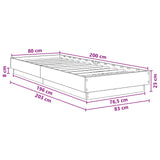 Bed Frame with LED White 80 x 200 cm Engineered Wood 8009003