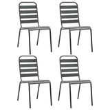 44262 5 Piece Outdoor Dining Set Steel Dark Grey
