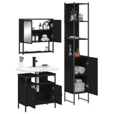 3 Piece Bathroom Furniture Set Black Engineered Wood 3214675