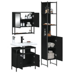 ZNTS 3 Piece Bathroom Furniture Set Black Engineered Wood 3214675