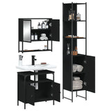 ZNTS 3 Piece Bathroom Furniture Set Black Engineered Wood 3214675