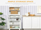 Freestanding Kitchen Cupboard, 4-Door Storage Cabinet with Adjustable Shelf and Glass Doors for T3398P344762