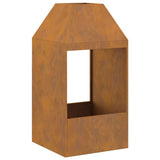 Fire Pit Brown 50 x 50 x 100 cm Weathering Steel 858989