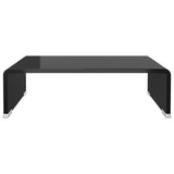 ZNTS TV Stand/Monitor Riser Glass Black 40x25x11 cm 244134
