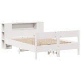 Bookcase Bed without Mattress White 120x200cm Solid Wood Pine 3322952