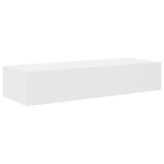 ZNTS Wall Shelf with Drawers White 100x36x19 cm Engineered Wood 859986