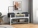 Wooden Tortoise Enclosure w/ Adjustable Lamp Holder, Openable Lid, Dual Main Houses, Storage Shelf, T3398P350005
