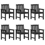 Garden Dining Chair 6 pcs Black 65.5 x 55.5 x 88cm Plastic 3335799