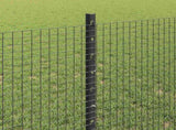 Welded Wire Fence with Post 100 x 0.8 m PVC-Coated Steel Grey 3336659