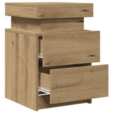 Bedside Cabinet with LED Artisian Oak 35x39x55 cm Engineered Wood 857656