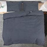 Duvet Cover Set Anthracite 140x200 cm Cotton 136081