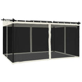 Gazebo with Mesh Walls Cream 4x3 m Steel 4003911