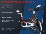Exercise Bike, Indoor Cycling, with LCD Display, Heart Rate, Sensor - Black T3398P376867