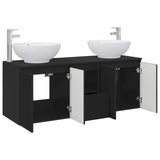 Bathroom Cabinet Set 3 pcs Black 49.5 x 44.5 x 65 cm 3405698