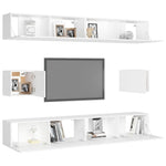 ZNTS 6 Piece TV Cabinet Set White Engineered Wood 3078684