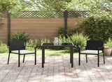 Garden Dining Set 3 pcs Black Powder-Coated Steel 3379247