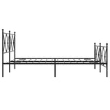 Metal Bed Frame without Mattress with Footboard Black 150x200cm 376522
